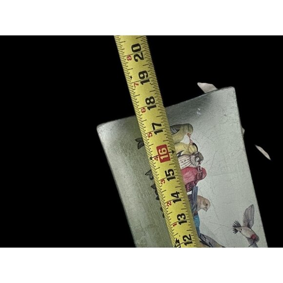 Vintage Birds of a Feather Metallic Back Painted Glass 18" Rectangle Server - Picture 7 of 7